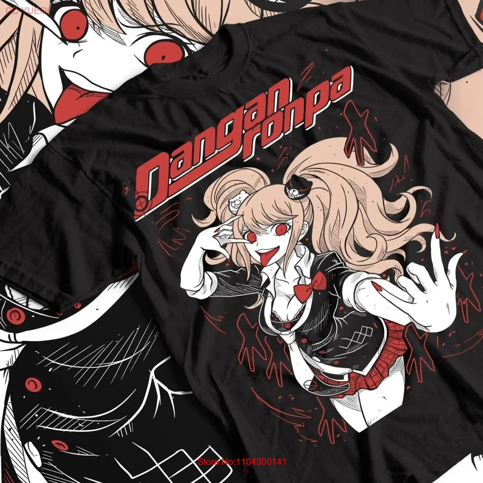 Anime Themed Merchandise - T-shirt Anime Junko Enoshima Danganronpa, noir,